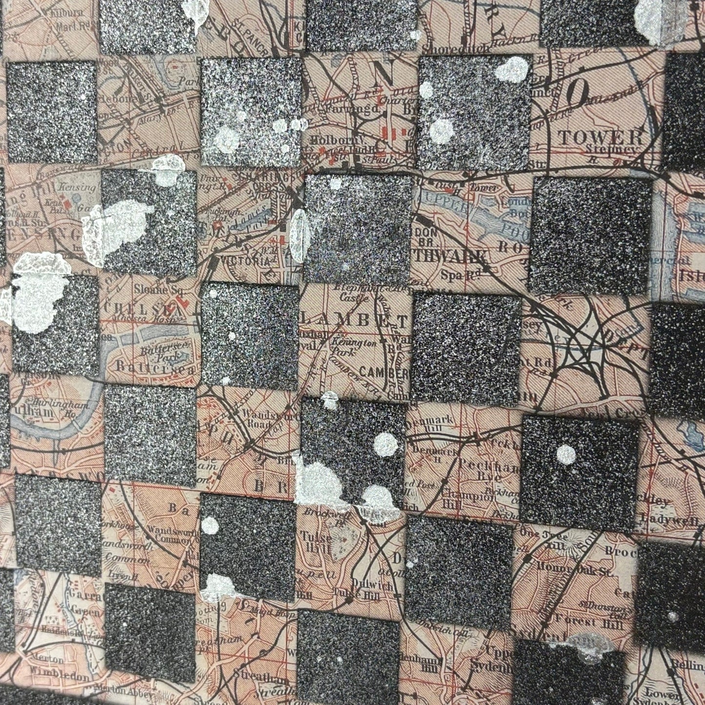 Vintage Maps - Scrapbook Chess Board