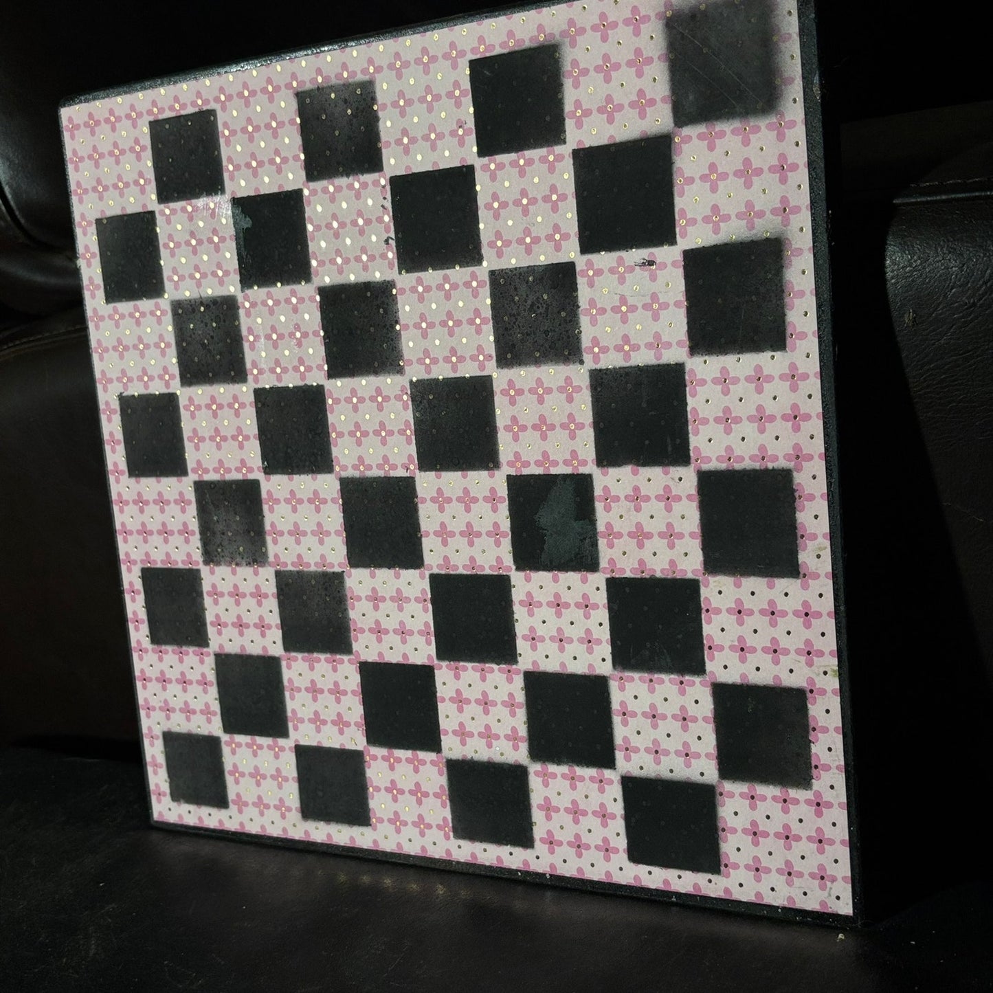 Pink & Black - Scrapbook Chess Board