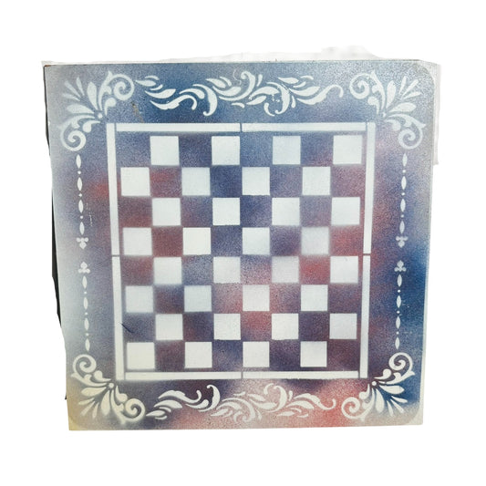 Cloudy Color Mesh - Painted Chess Board