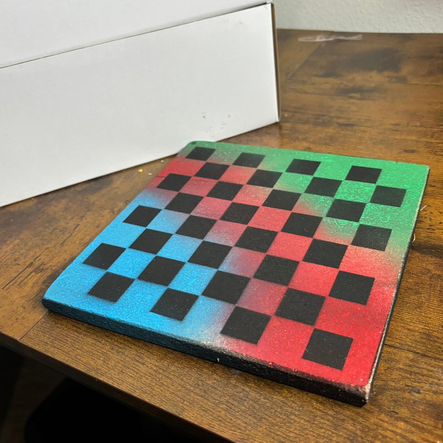 Rainbow Mix - Painted Double Sided Chess Board