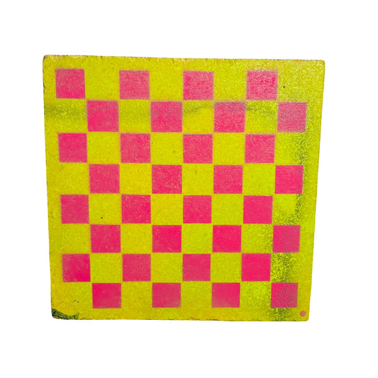 Lime Green Pink - Painted Double Sided Chess Board