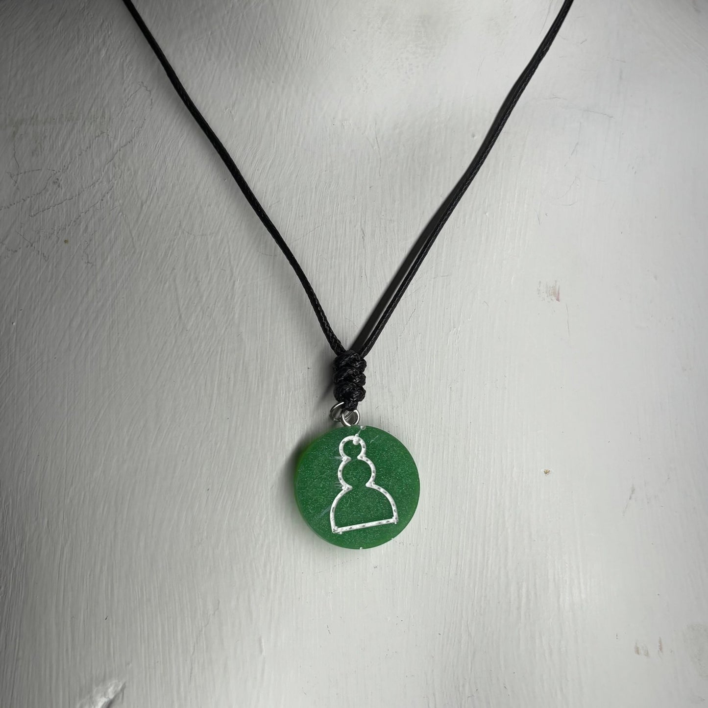 Green Pawn - Handmade Resin Chess Necklace