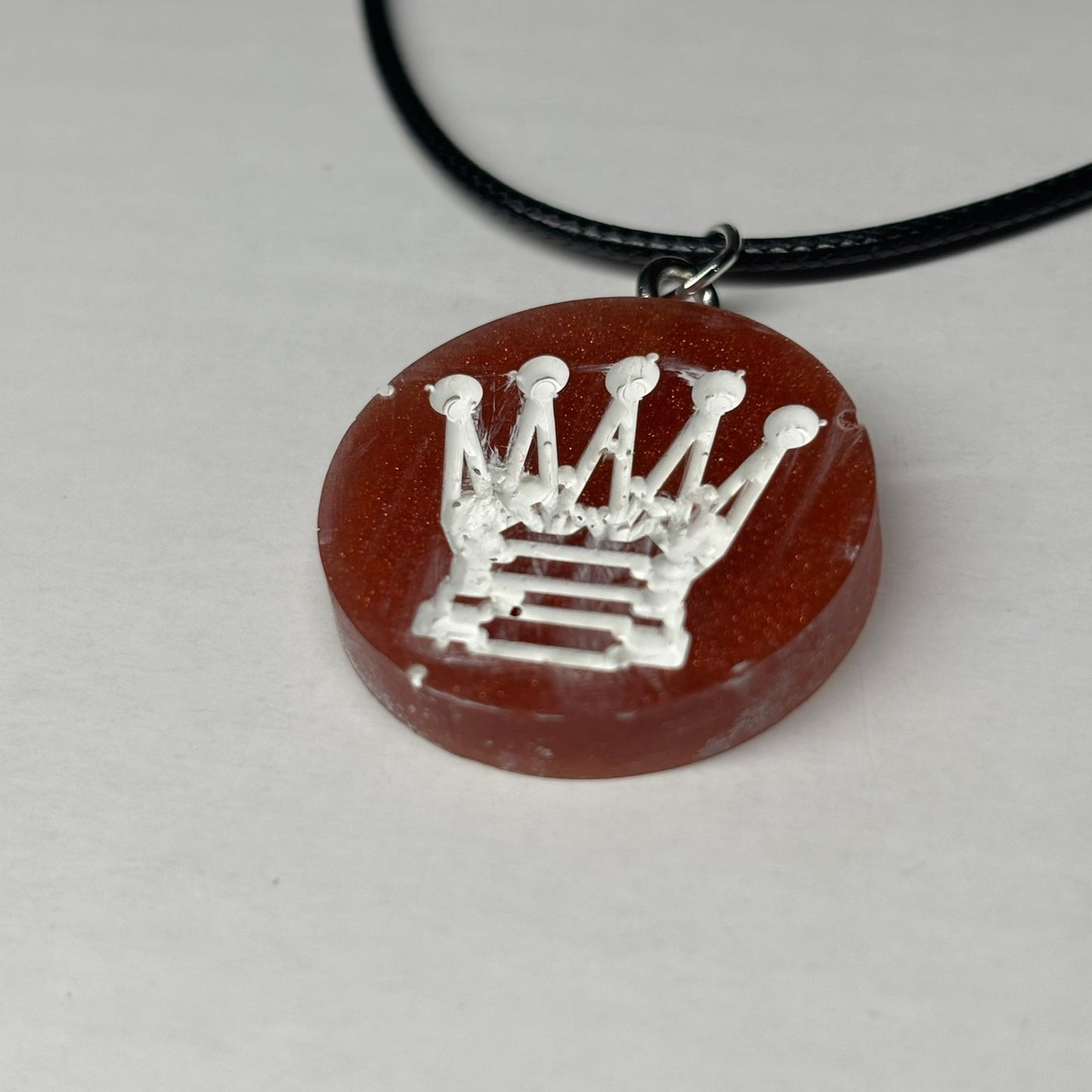 Orange/Red Queen - Handmade Resin Chess Necklace