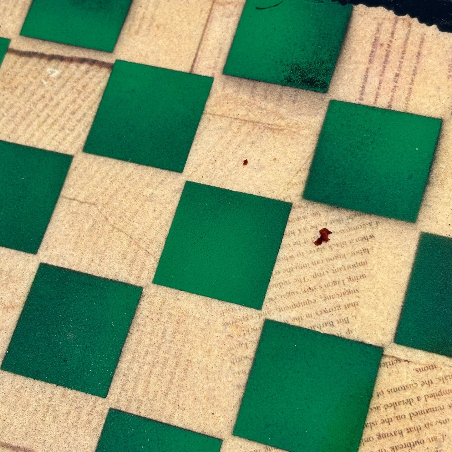 Vintage Green Cream - Resin Coated Chess Board