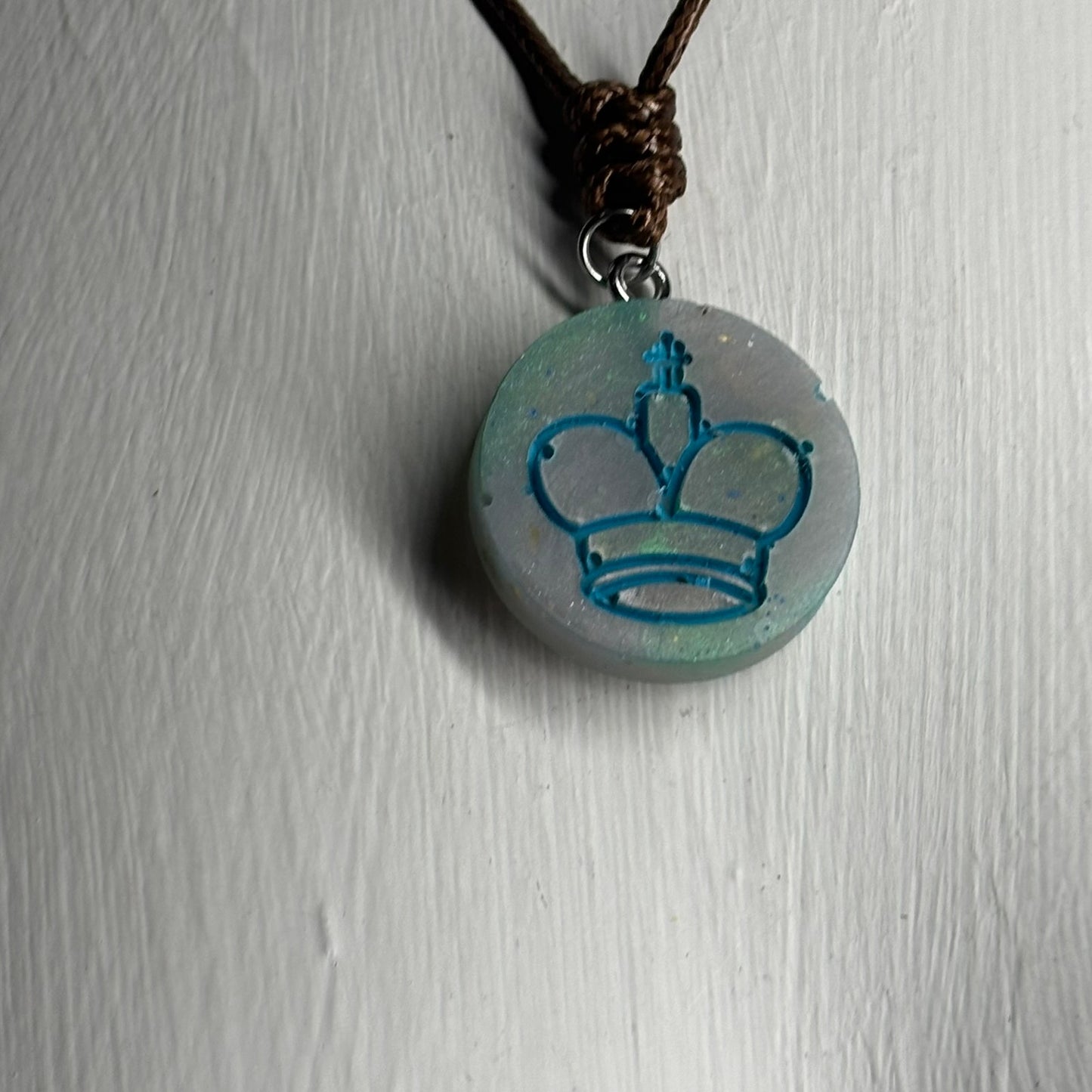 Icey Blue King - Handmade Resin Chess Necklace