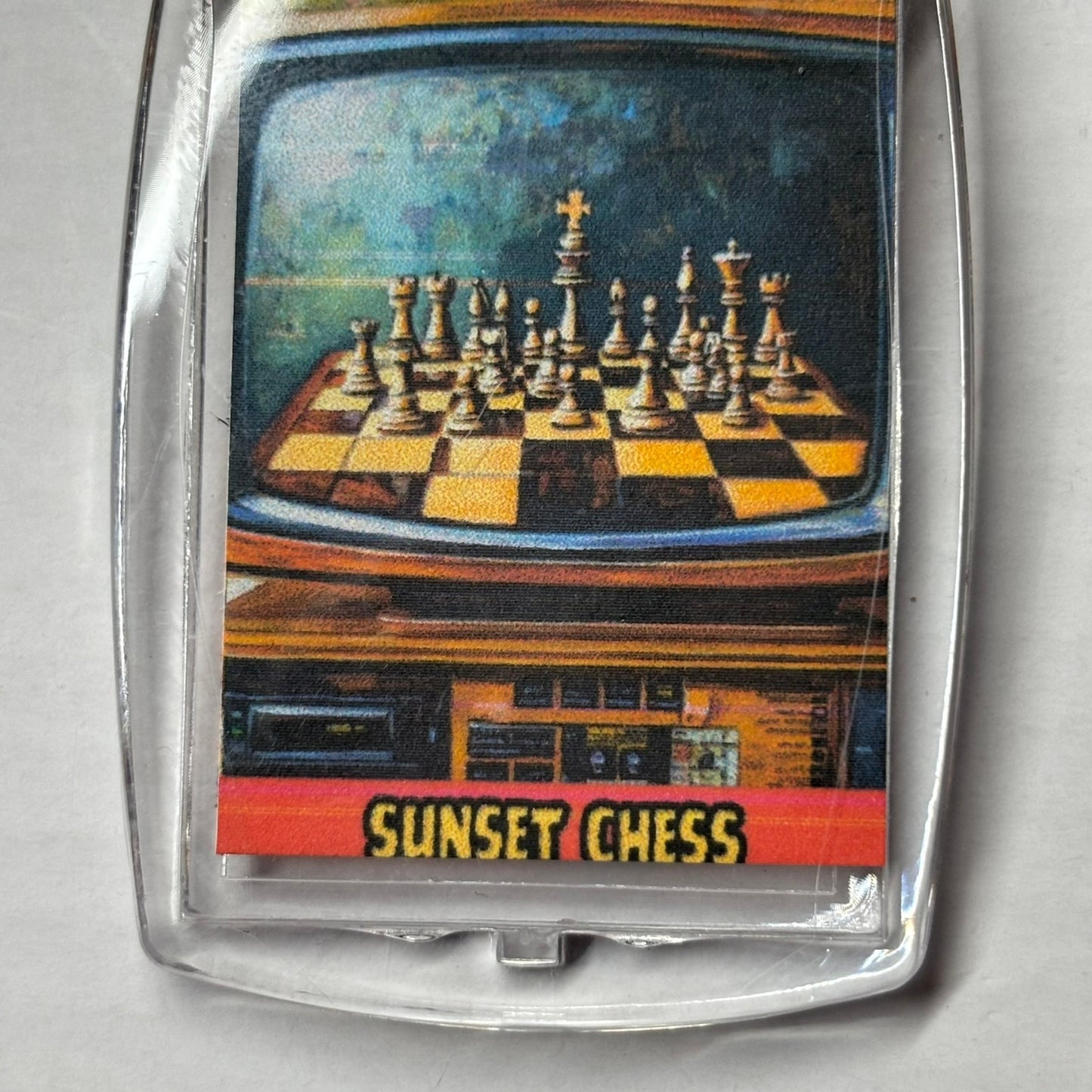 The TV - Chess  Photo Keychain