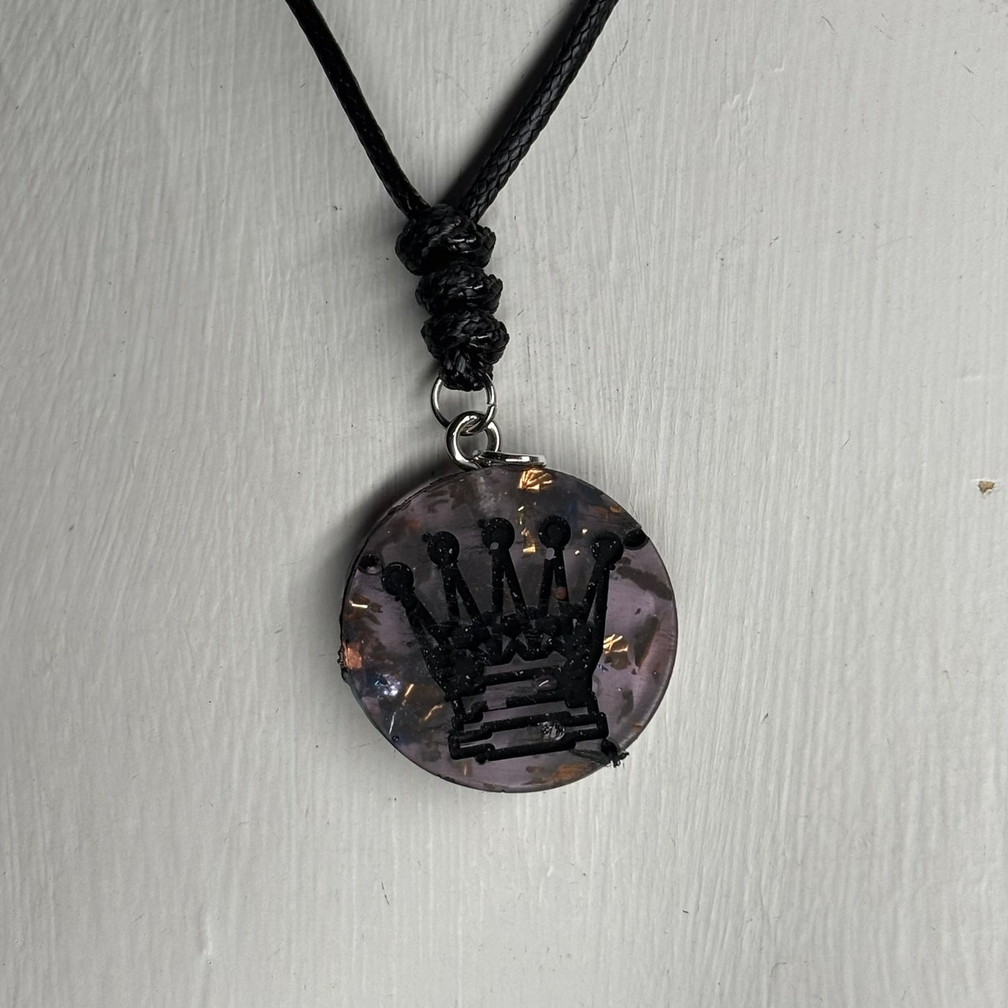 Dark Queen - Handmade Resin Chess Necklace