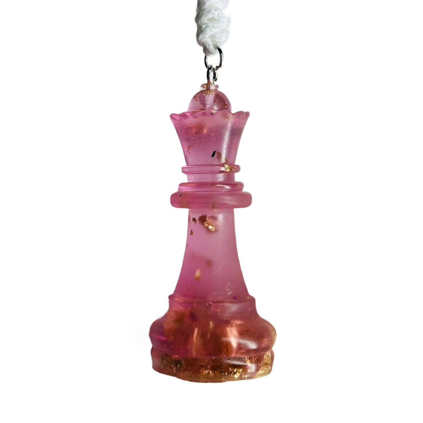 Deluxe Pink Queen- Handmade Resin Chess Necklace