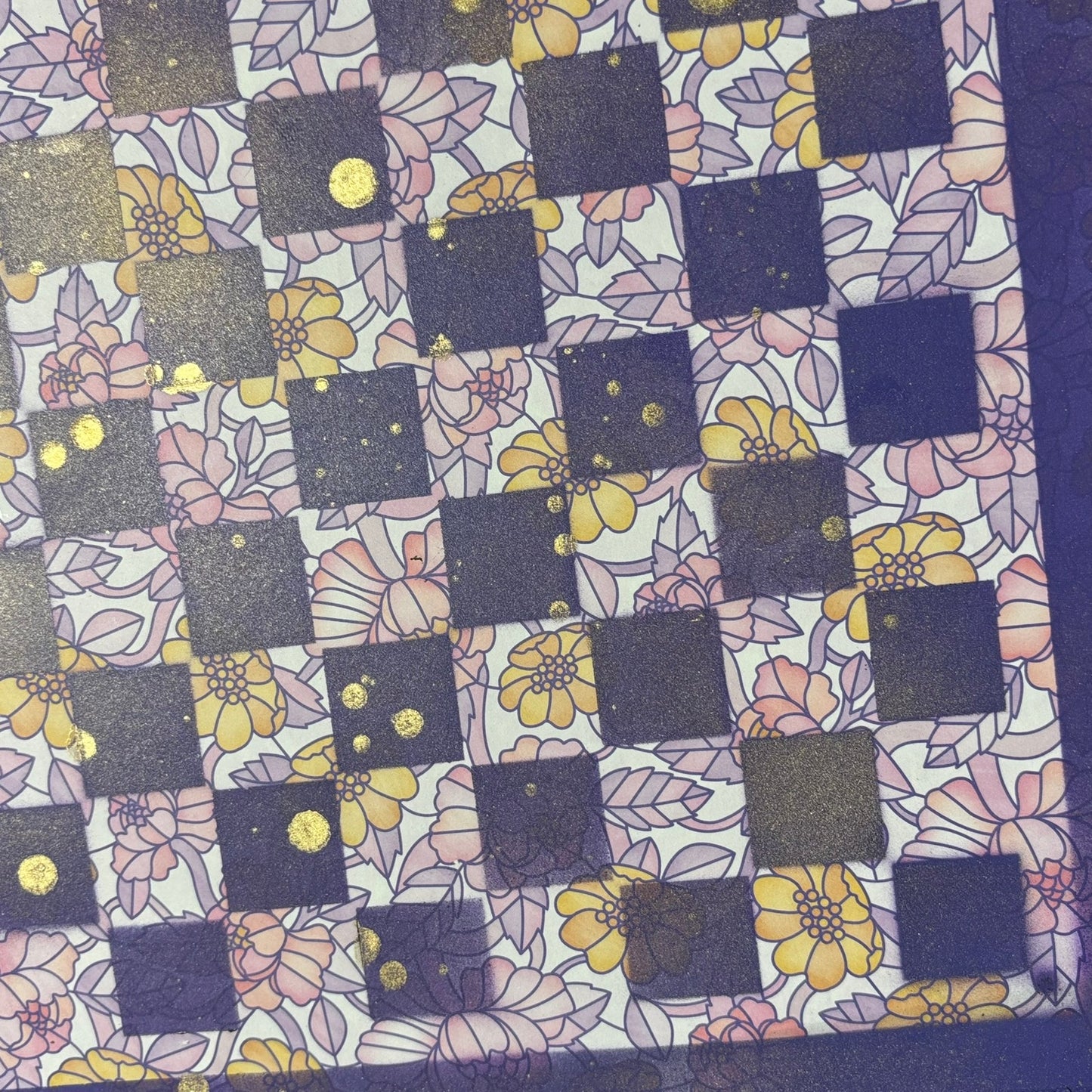 Purple Flower Flair - Scrapbook Chess Board