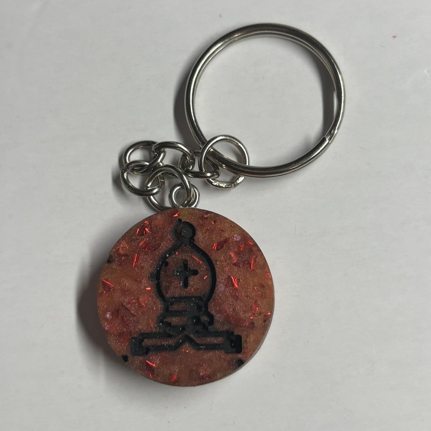 Royal Orange Pawn - Handmade Resin Keychain