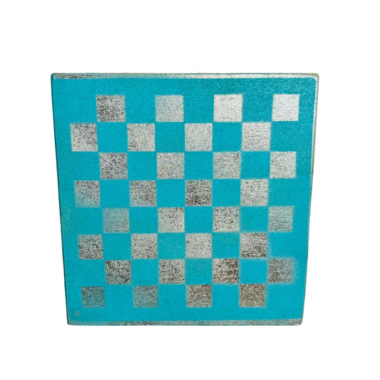 Chrome Blue - Painted Double Sided Chess Board