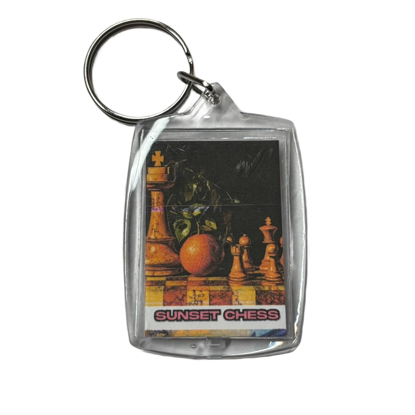 Orange Table - Chess  Photo Keychain