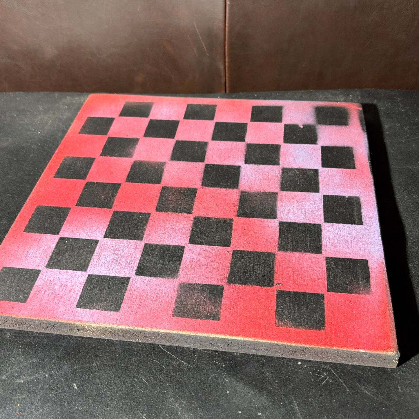 Red Blush - Painted Chess Board