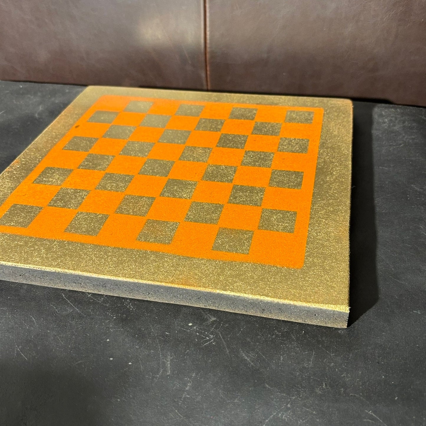 Goldish Orange - Painted Chess Board