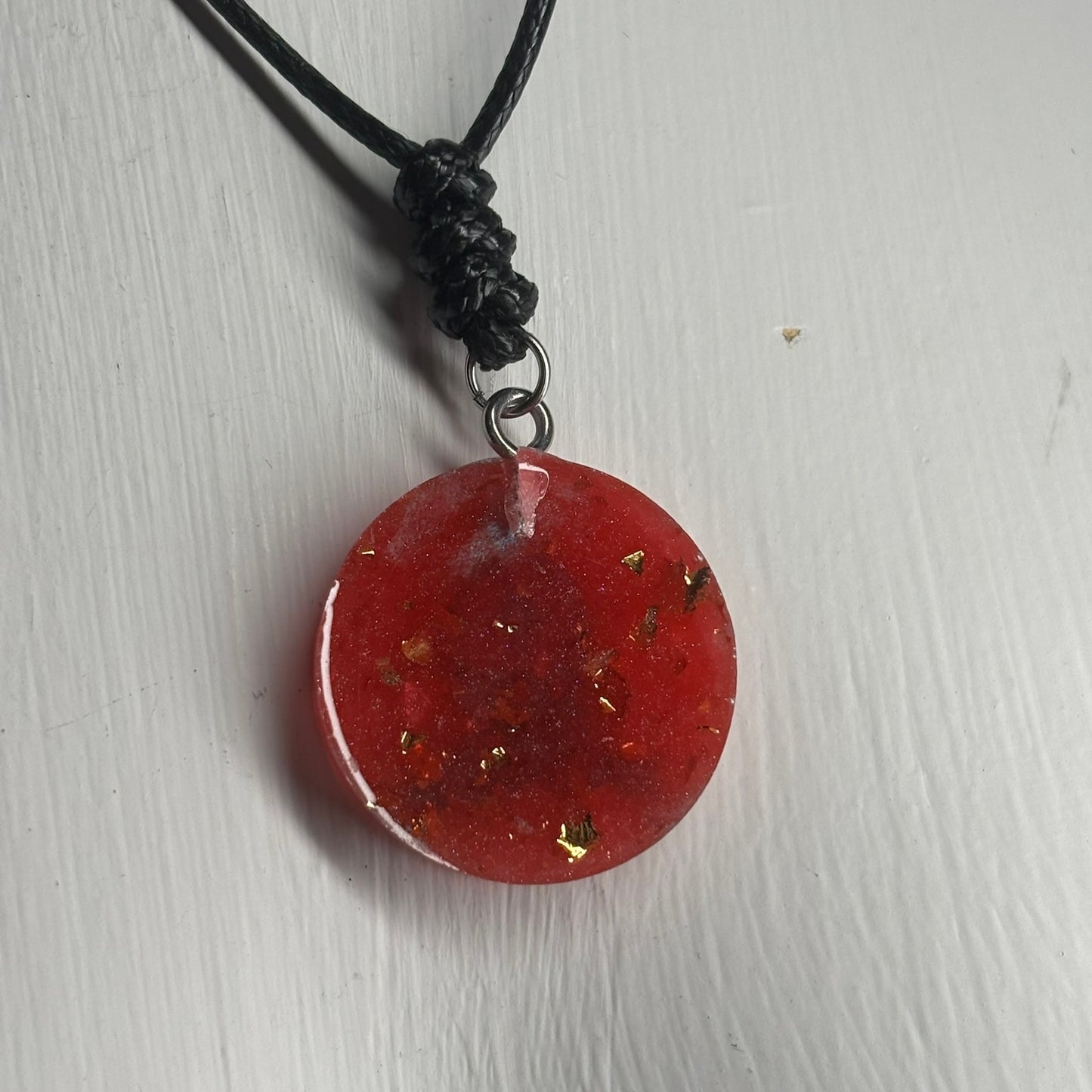 Red Crystal Bishop - Handmade Resin Chess Necklace