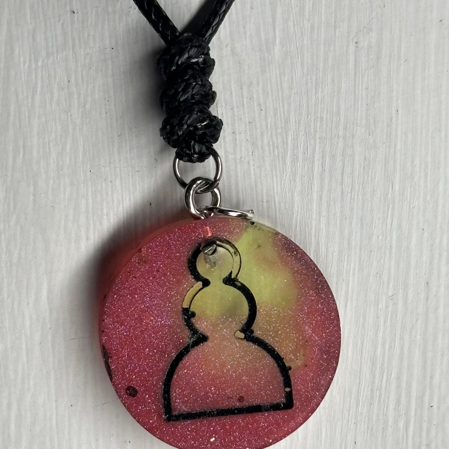 Red Blush Pawn - Handmade Resin Chess Necklace