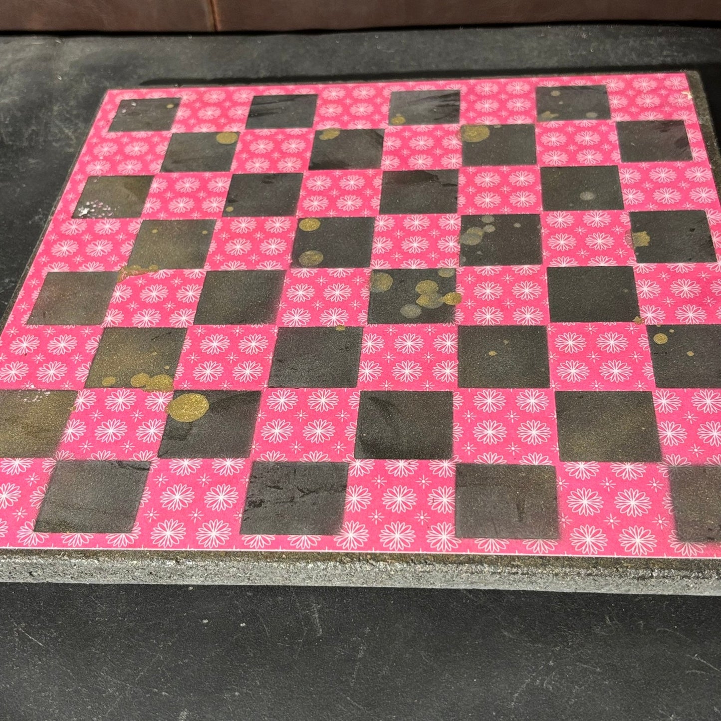 Red Pattern - Scrapbook Chess Board