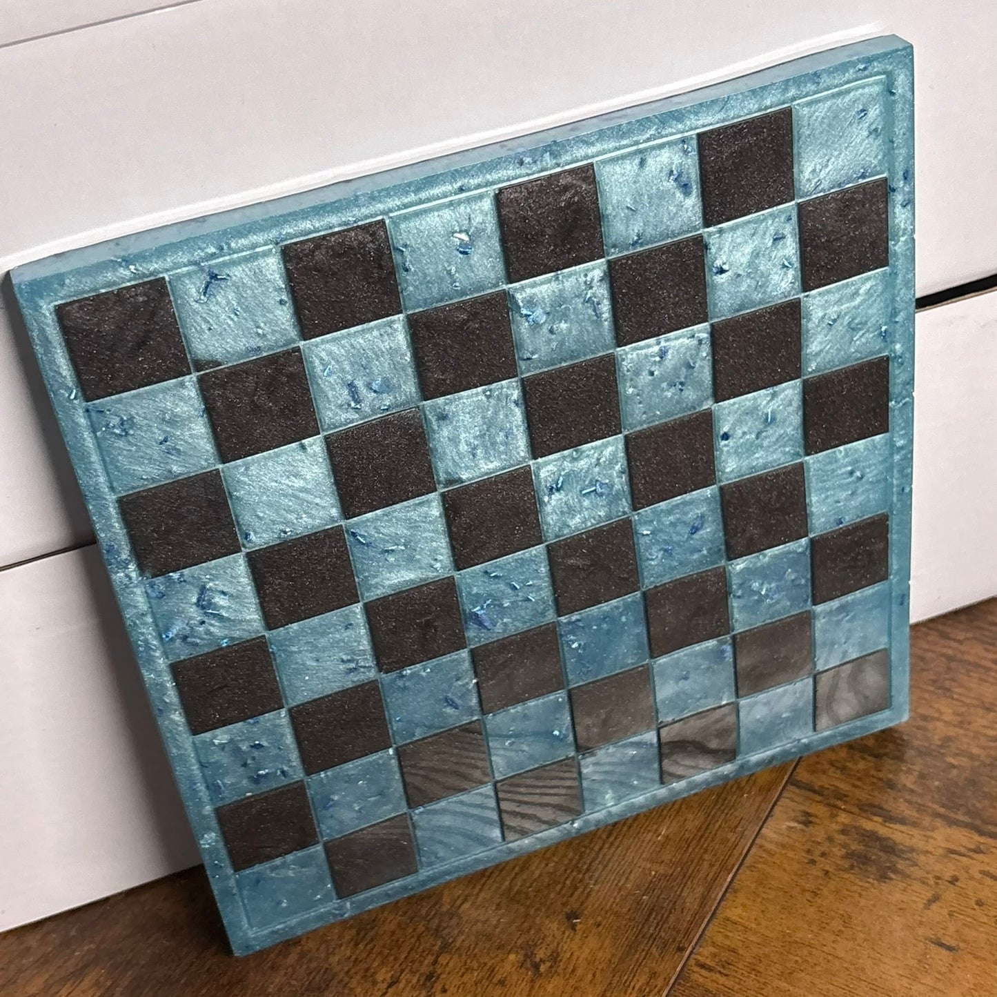 Crystal Blue - Resin Chess Board