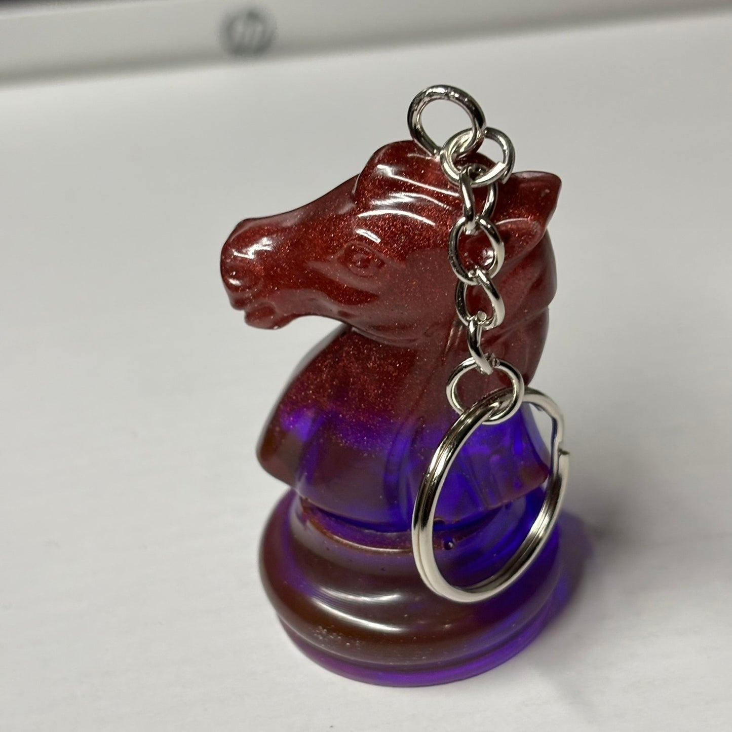 Purple Bottom Knight - Handmade Resin Keychain - Large Edition