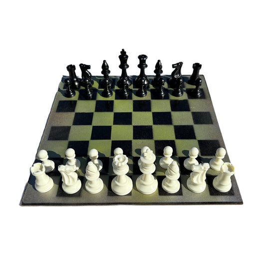 Dirty Green - Painted Chess Set