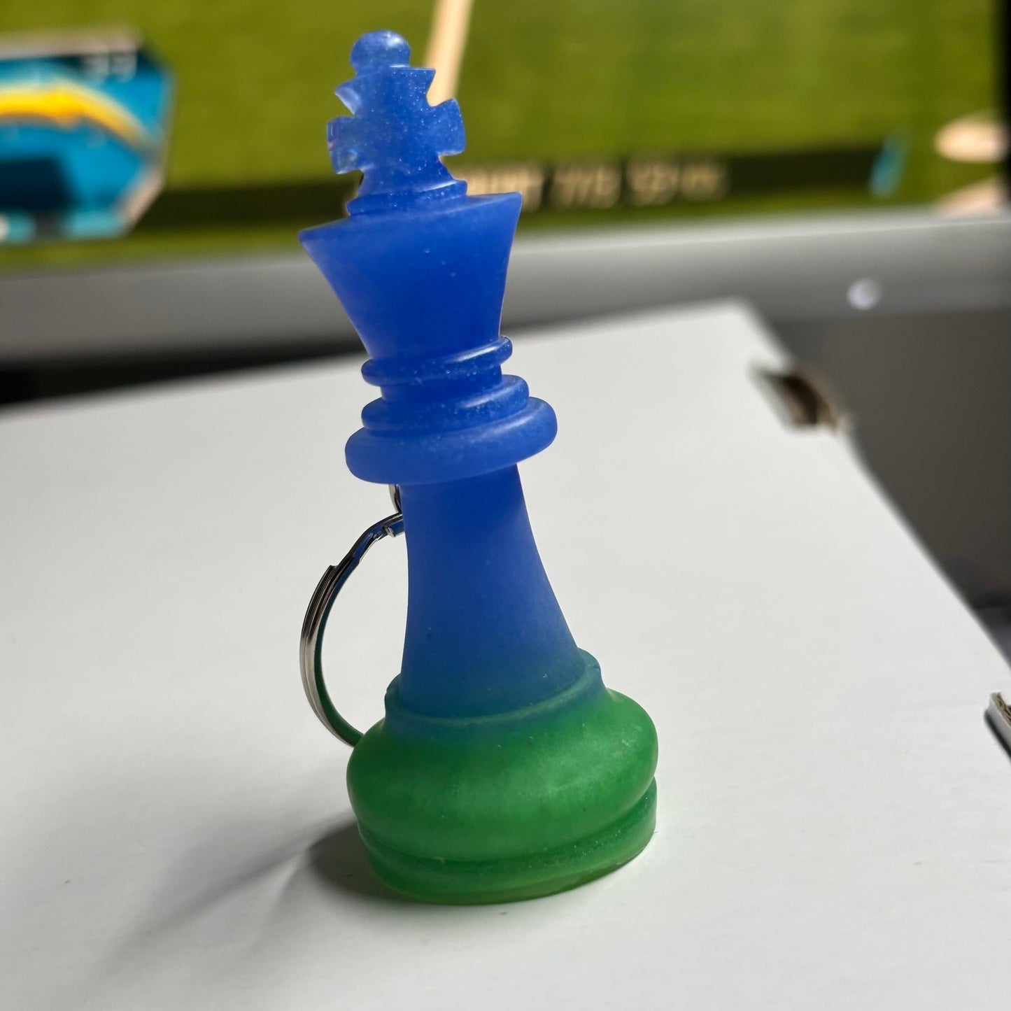 Green Blue King - Handmade Resin Keychain