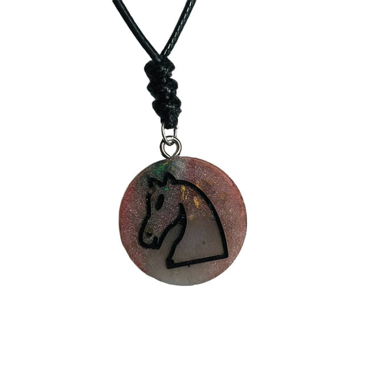 Enmeshed Knight - Handmade Resin Chess Necklace