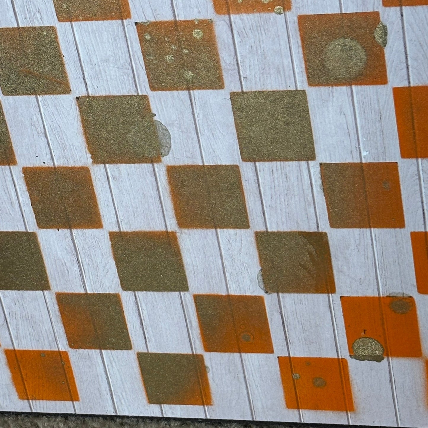 Golden Orange White - Scrapbook Chess Board