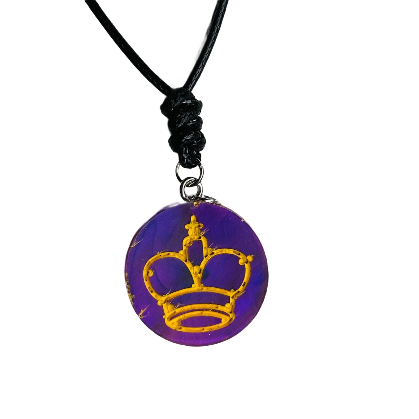 Royal Purple King - Handmade Resin Chess Necklace