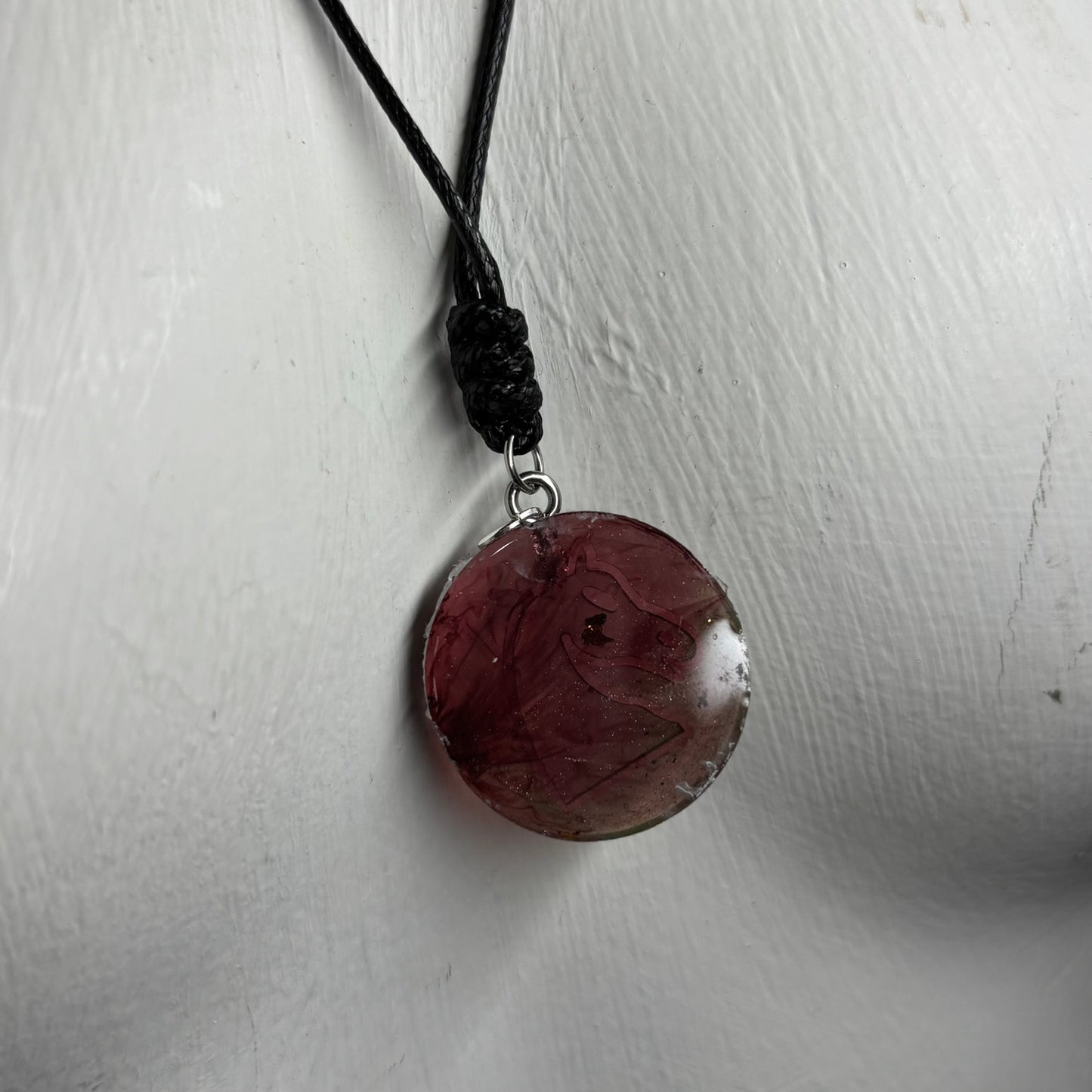 Coffee Brown Knight - Handmade Resin Chess Necklace