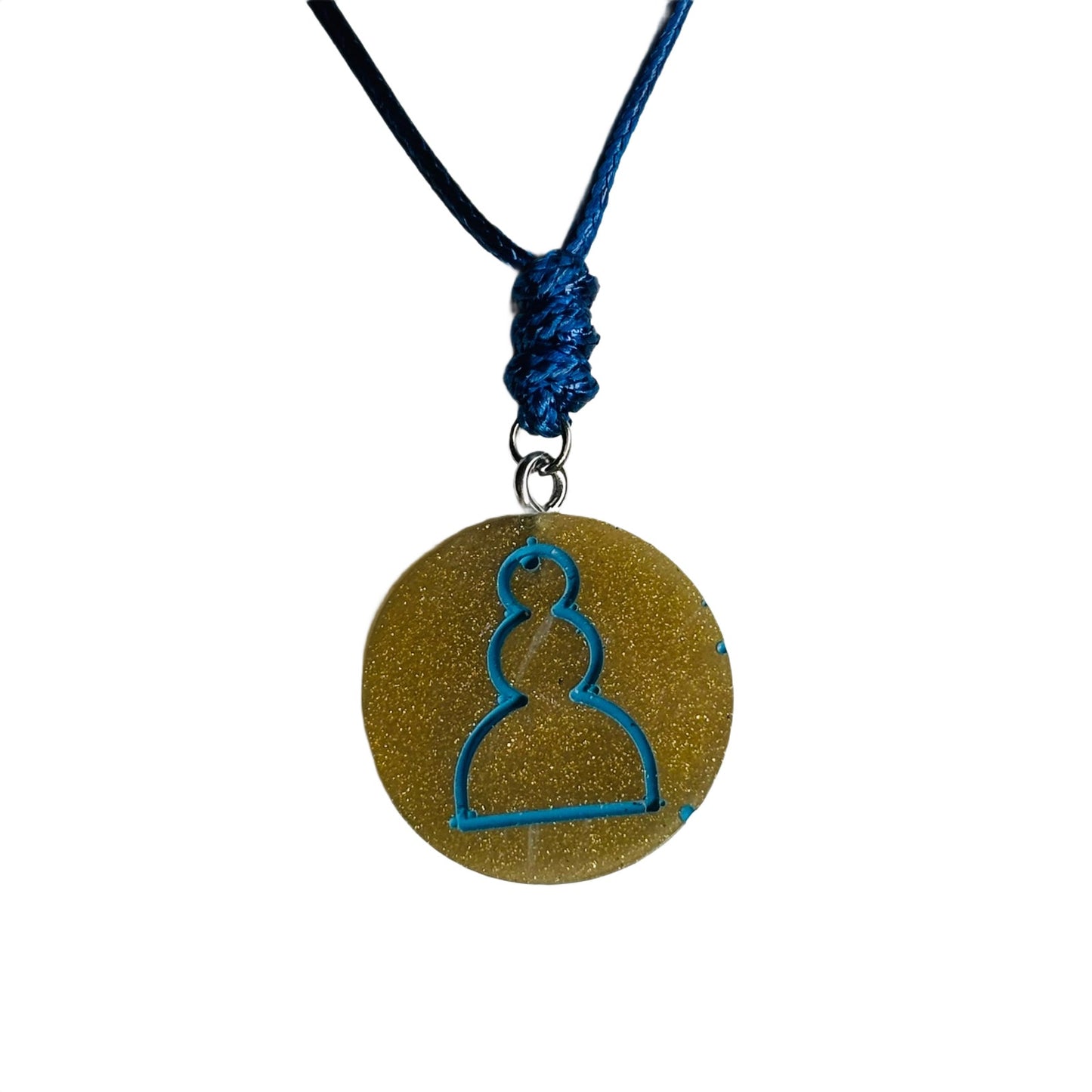 Strong Yellow Pawn - Handmade Resin Chess Necklace