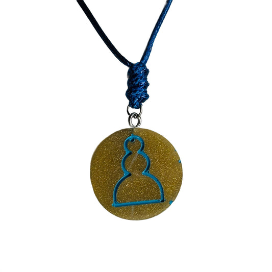 Strong Yellow Pawn - Handmade Resin Chess Necklace