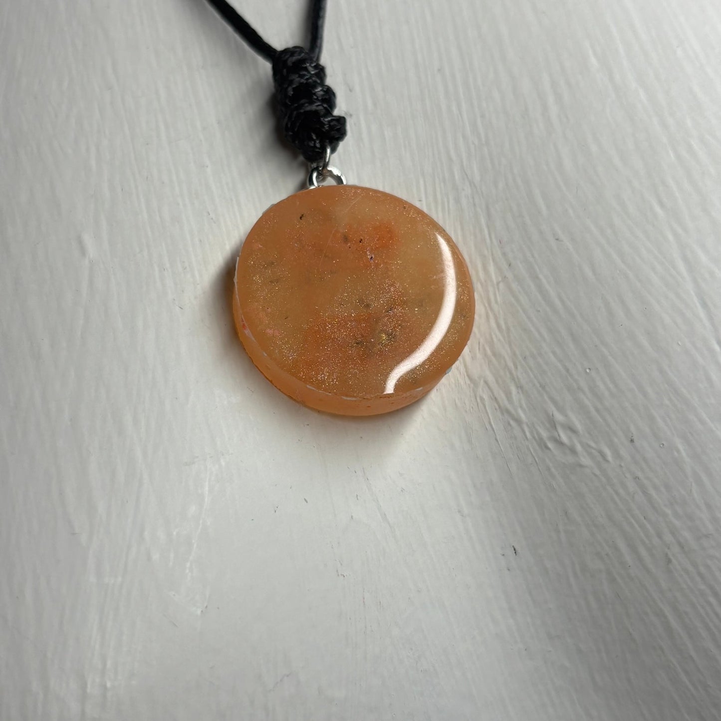Sunset Orange - Handmade Resin Chess Necklace