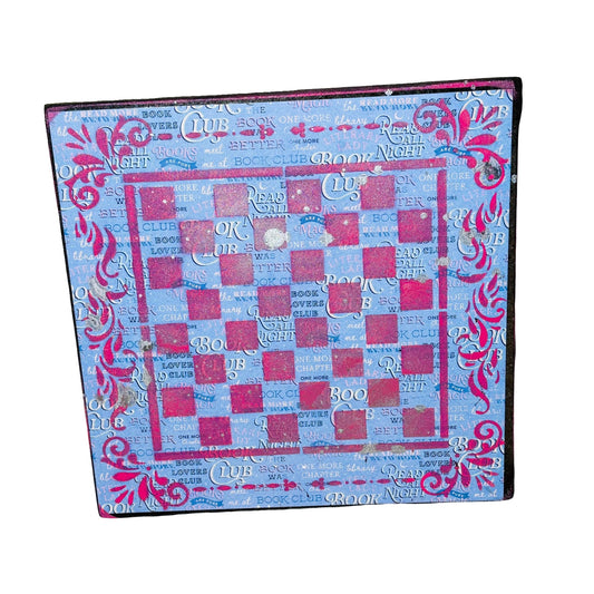 Pink/Blue Book Club - Scrapbook Chess Board