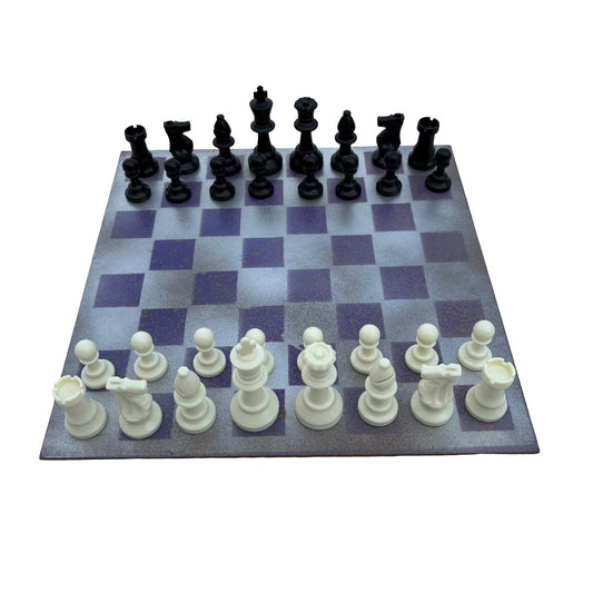 Silver Purple - Painted Chess Set