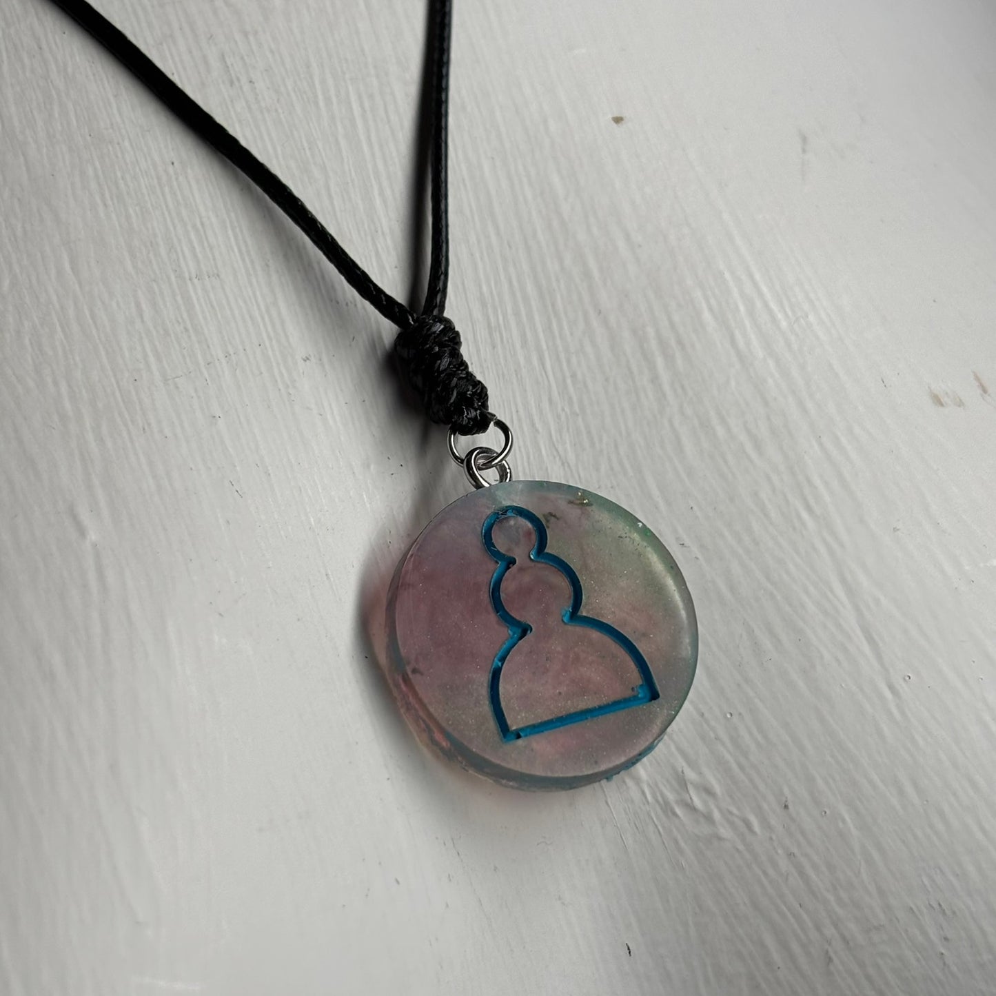 Steamy Space Pawn - Handmade Resin Chess Necklace