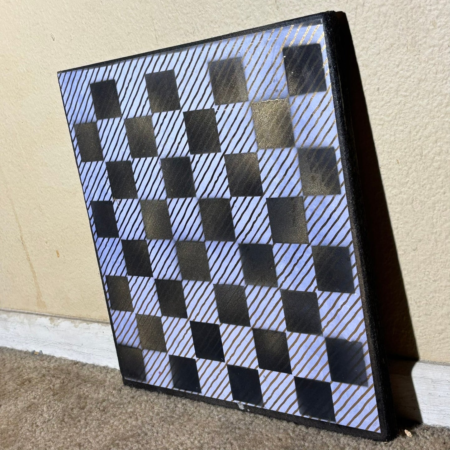 Blue Gold Stripes - Scrapbook Chess Board