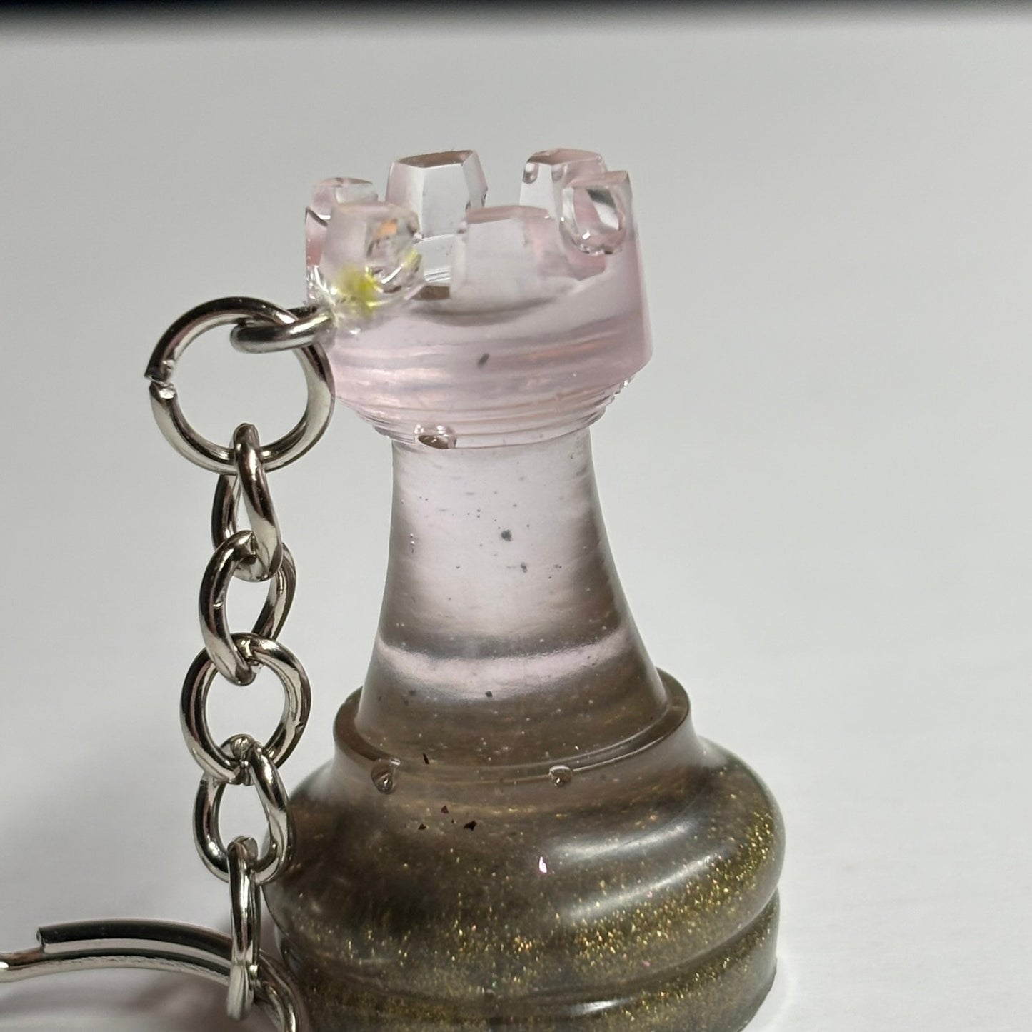 Fancy Pink Rook - Handmade Resin Keychain
