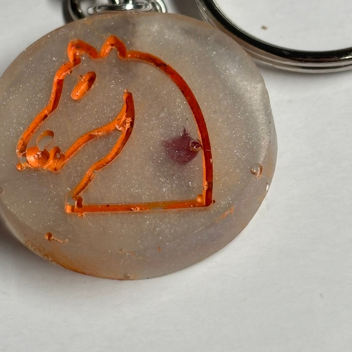 Iced Orange Knight - Handmade Resin Keychain