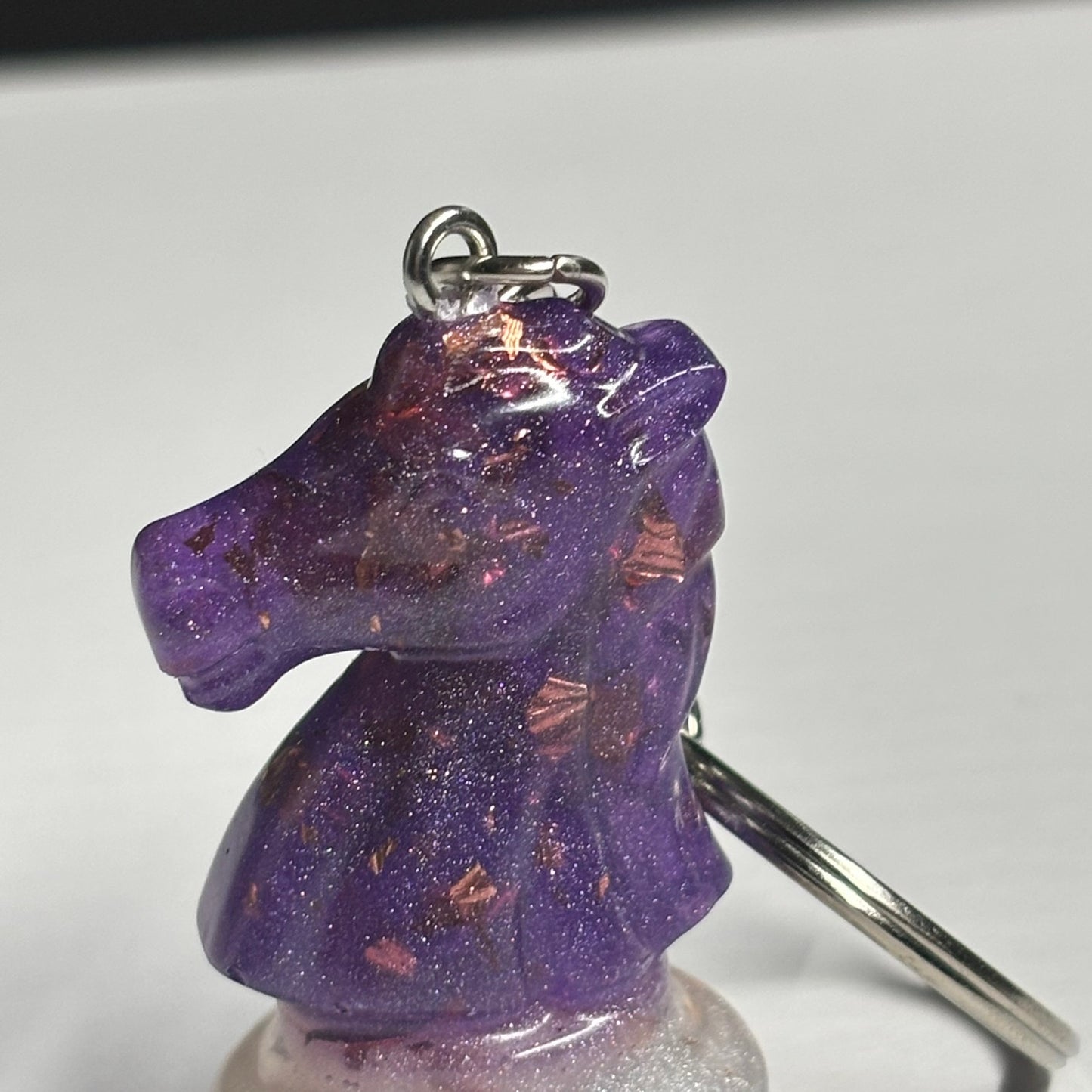 White/Purple Knight - Handmade Resin Keychain