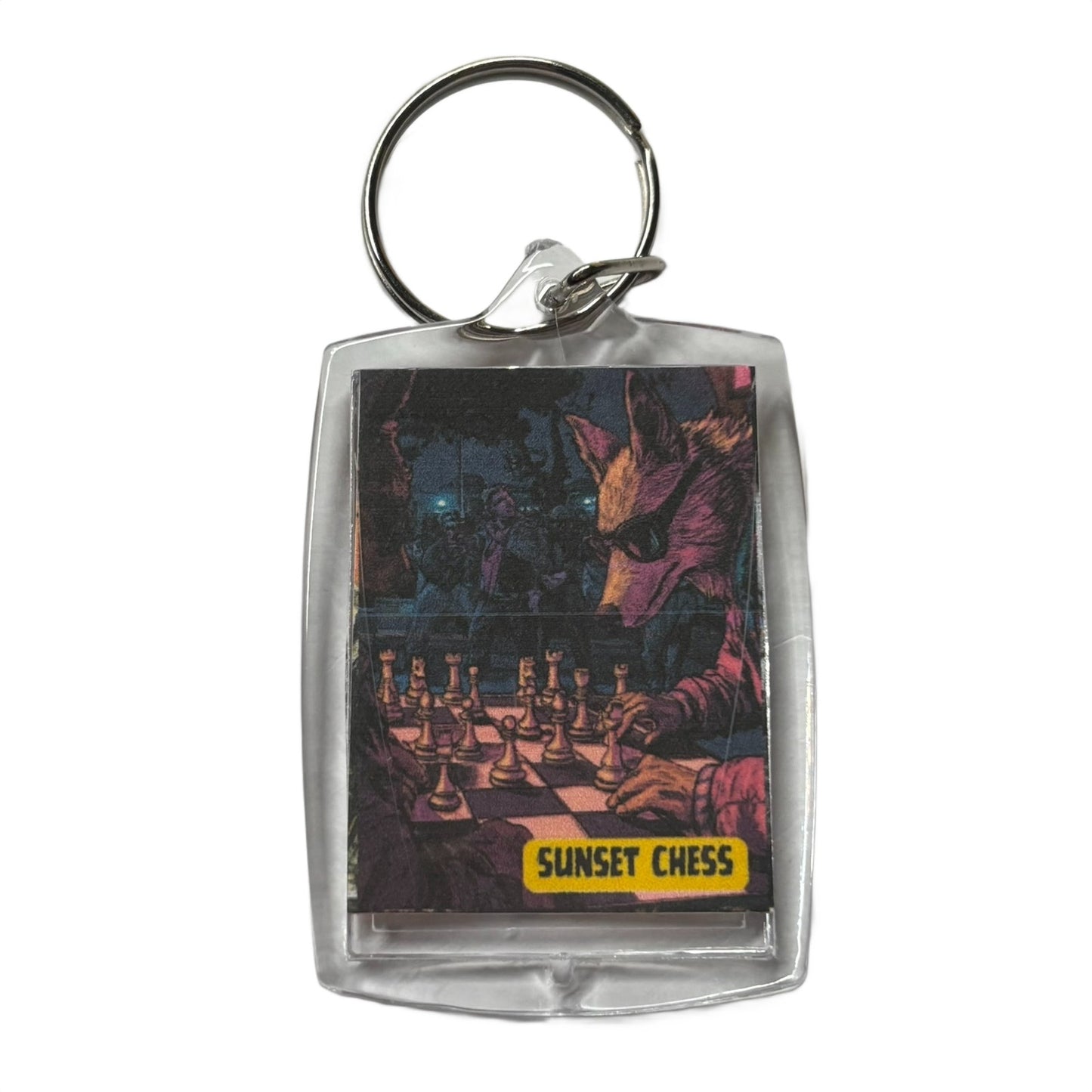 Cool Wolf - Chess  Photo Keychain