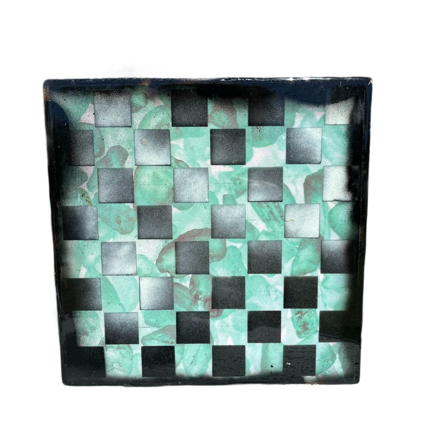 Green Rocks - Resin Coated Chess Board