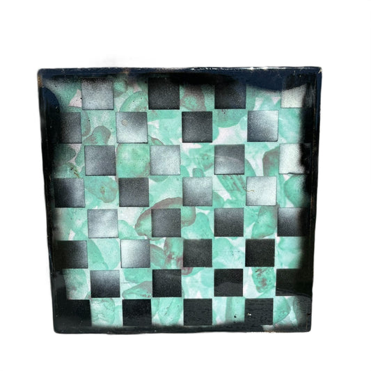 Green Rocks - Resin Coated Chess Board