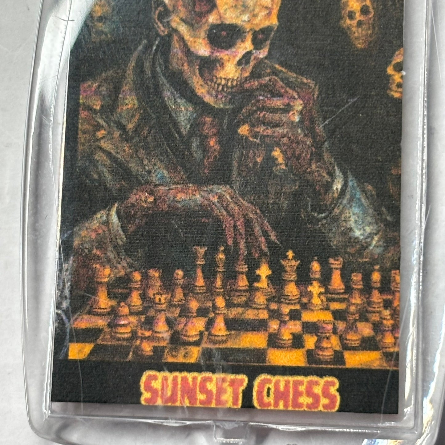 Skeptic Skeleton - Chess  Photo Keychain