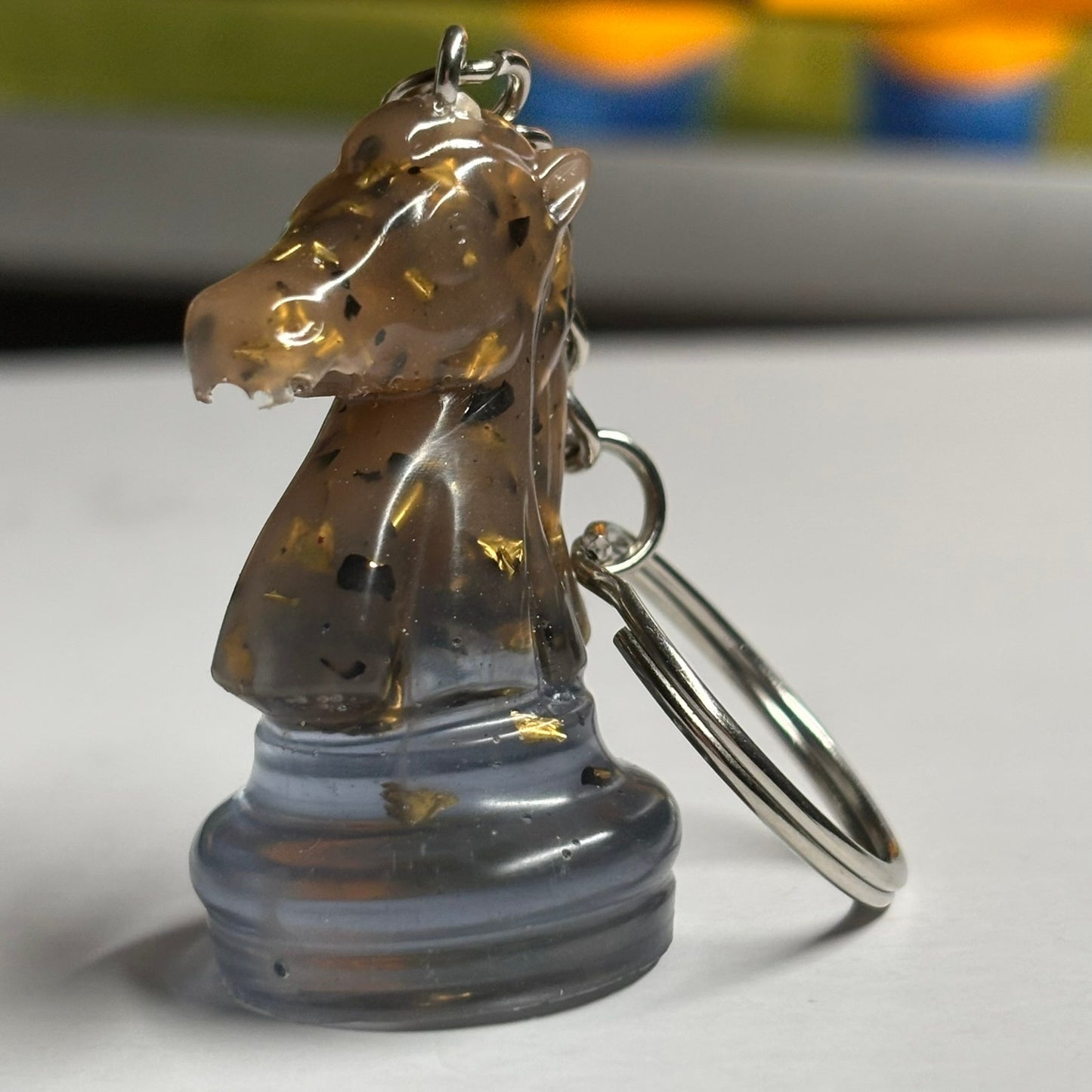 Brown/Blue Royal Knight - Handmade Resin Keychain