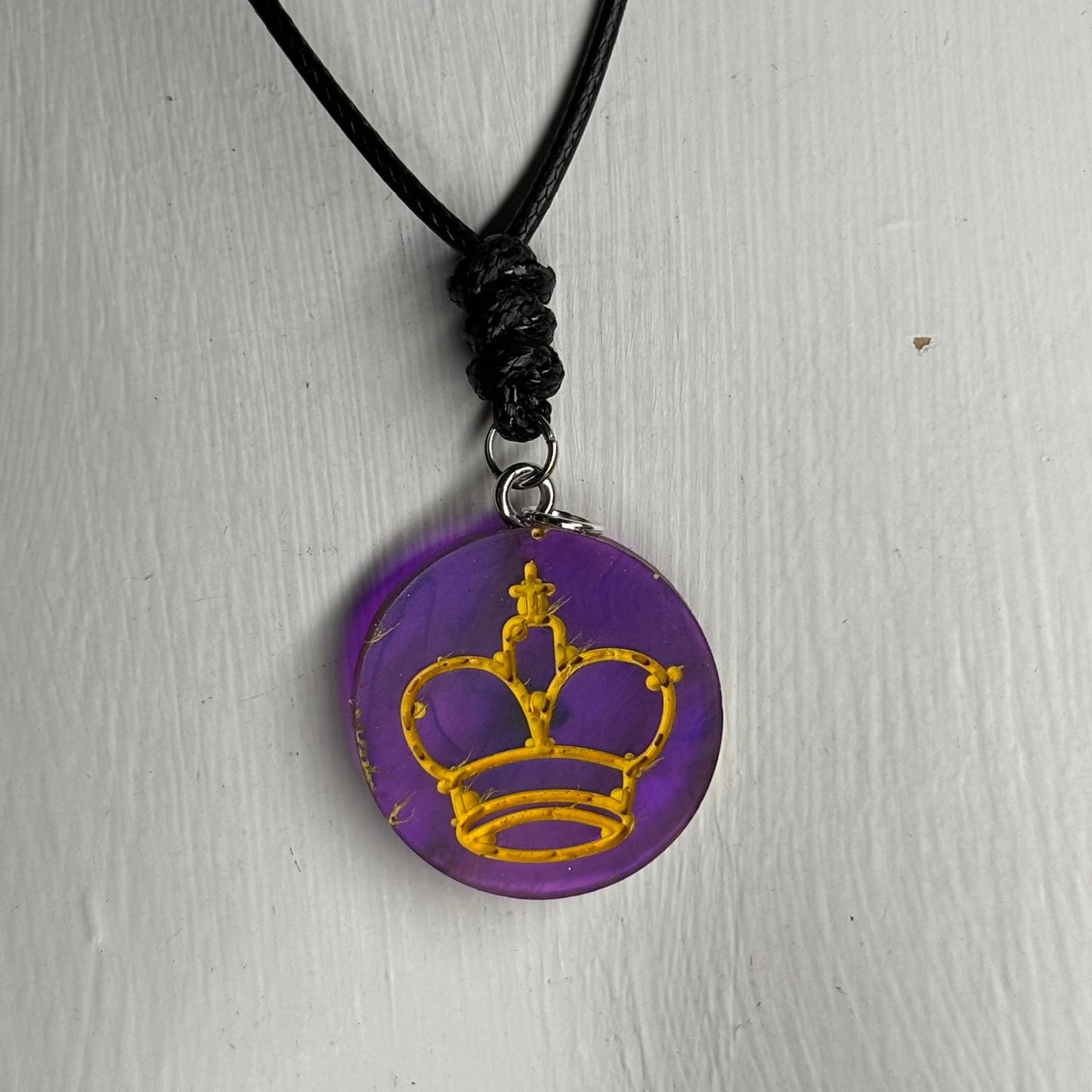 Royal Purple King - Handmade Resin Chess Necklace