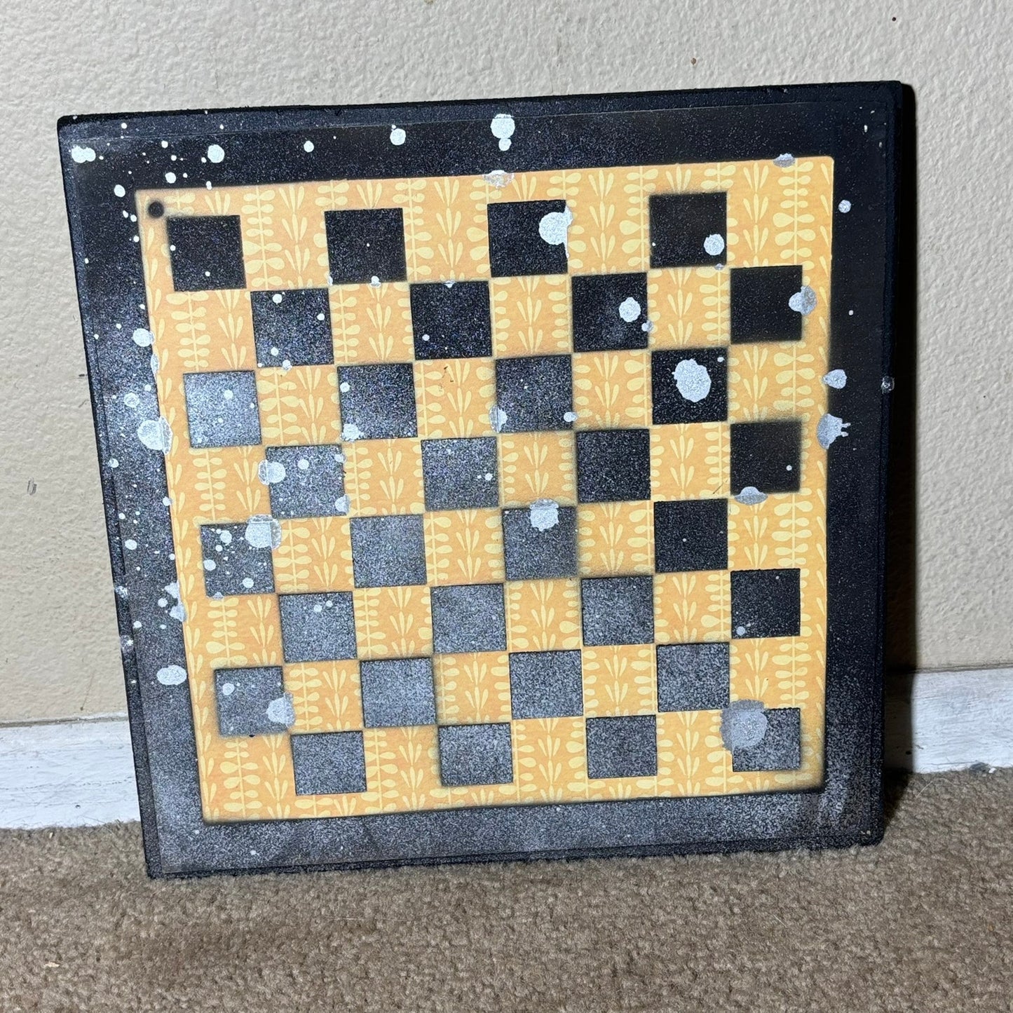 Yellow & Black - Scrapbook Chess Board