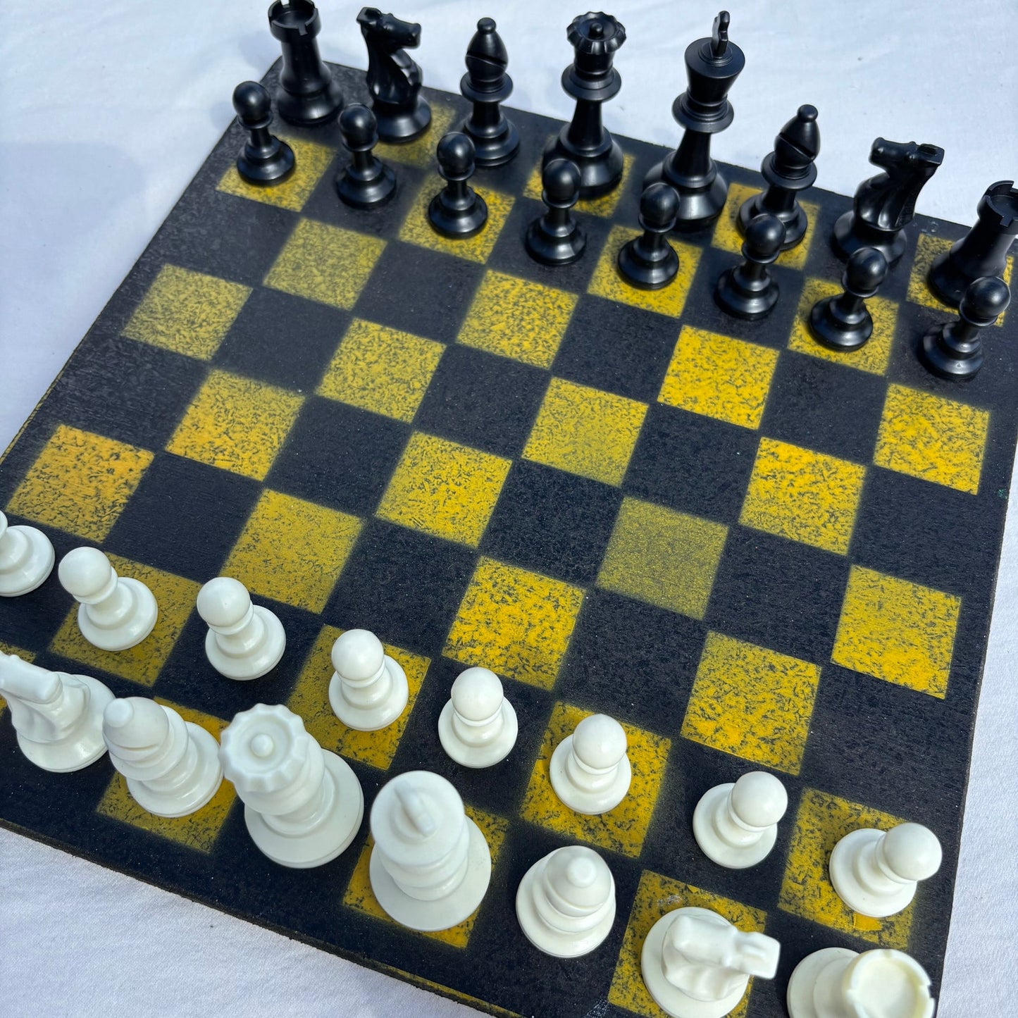 Black & Yellow - Painted Chess Set