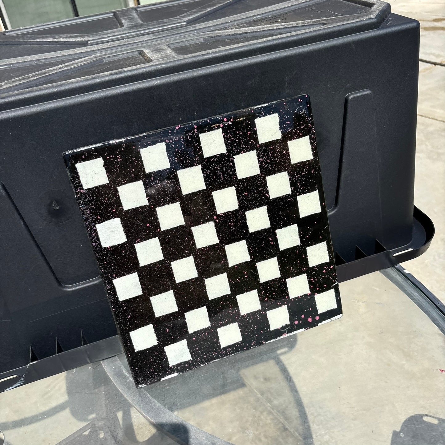 Black Speckled Pink - Resin Coated Chess Board