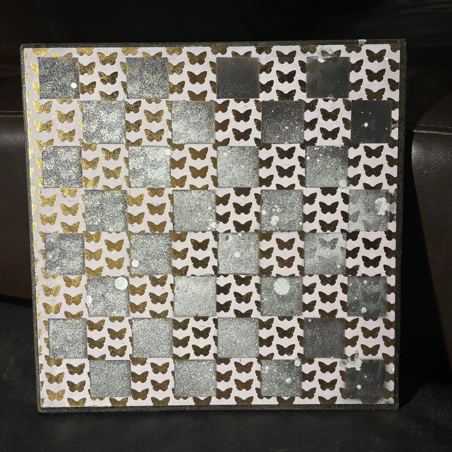 Golden Butterflies - Scrapbook Chess Board