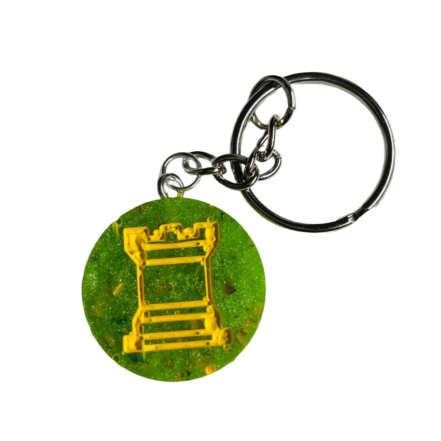 Yellow Green Rook - Handmade Resin Keychain